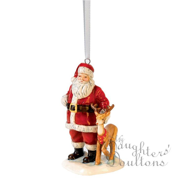 Santa with Reindeer   Ornament     HN 5707